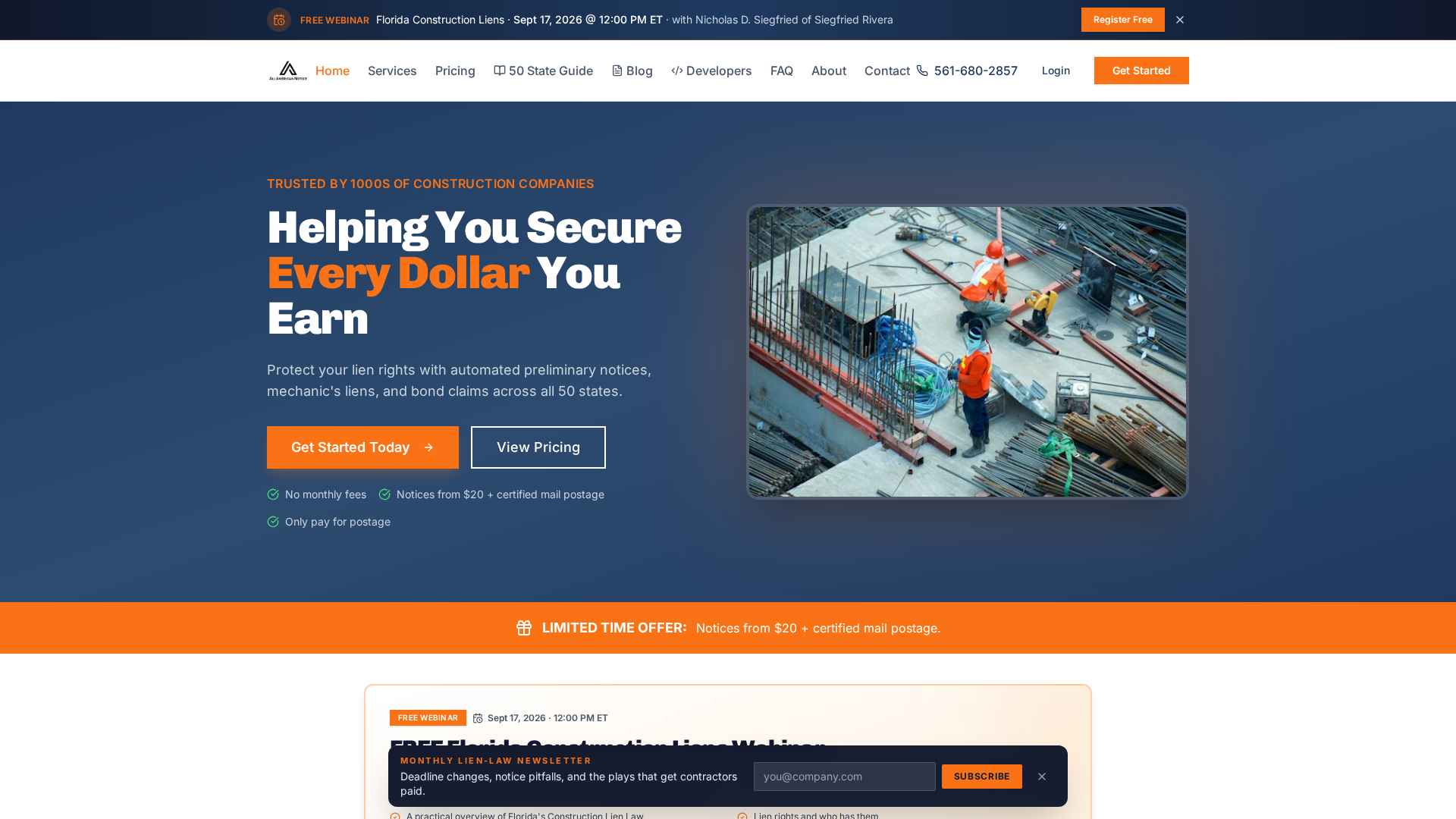 All American Notice — Notice & lien platform — live at allamericannotice.com